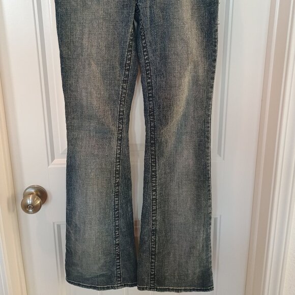 Juniors Hydraulic Flared Leg Jeans Size 5/6 Regular Cotton Denim Vtg Y2K - Picture 1 of 16